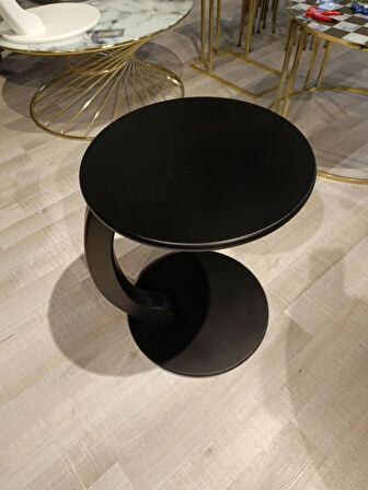 MERCAN MOBİLYA Tekerlekli Yan C sehpa  siyah