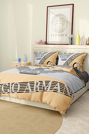 Marka Nevresim Takımı Çift Kişilik Pamuklu Saten Kumaş 6 Parça 3D Dijital Baskı Duvet Cover Set