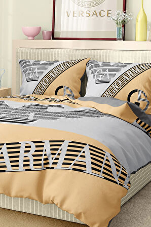 Marka Nevresim Takımı Çift Kişilik Pamuklu Saten Kumaş 6 Parça 3D Dijital Baskı Duvet Cover Set