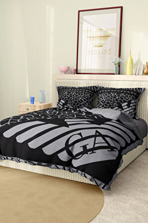 Marka Nevresim Takımı Çift Kişilik Pamuklu Saten Kumaş 6 Parça 3D Dijital Baskı Duvet Cover Set