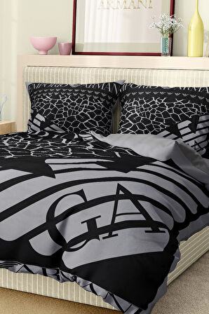 Marka Nevresim Takımı Çift Kişilik Pamuklu Saten Kumaş 6 Parça 3D Dijital Baskı Duvet Cover Set
