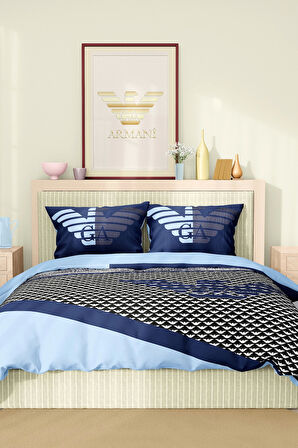 Marka Nevresim Takımı Çift Kişilik Pamuklu Saten Kumaş 6 Parça 3D Dijital Baskı Duvet Cover Set