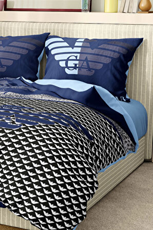 Marka Nevresim Takımı Çift Kişilik Pamuklu Saten Kumaş 6 Parça 3D Dijital Baskı Duvet Cover Set