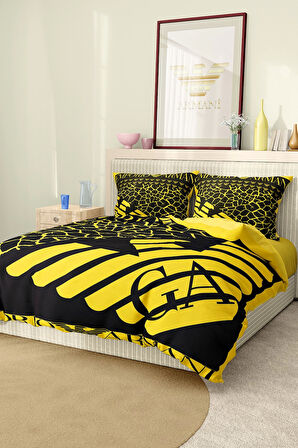Marka Nevresim Takımı Çift Kişilik Pamuklu Saten Kumaş 6 Parça 3D Dijital Baskı Duvet Cover Set