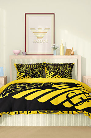 Marka Nevresim Takımı Çift Kişilik Pamuklu Saten Kumaş 6 Parça 3D Dijital Baskı Duvet Cover Set