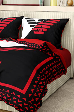 Marka Nevresim Takımı Çift Kişilik Pamuklu Saten Kumaş 6 Parça 3D Dijital Baskı Duvet Cover Set