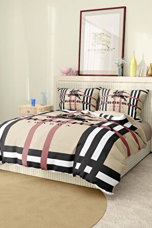 Marka Nevresim Takımı Çift Kişilik Pamuklu Saten Kumaş 6 Parça 3D Dijital Baskı Duvet Cover Set