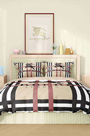 Marka Nevresim Takımı Çift Kişilik Pamuklu Saten Kumaş 6 Parça 3D Dijital Baskı Duvet Cover Set