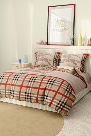 Marka Nevresim Takımı Çift Kişilik Pamuklu Saten Kumaş 6 Parça 3D Dijital Baskı Duvet Cover Set