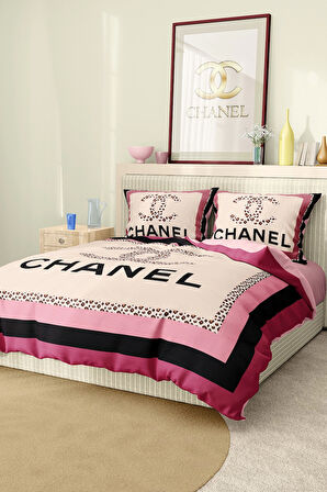 Marka Nevresim Takımı Çift Kişilik Pamuklu Saten Kumaş 6 Parça 3D Dijital Baskı Duvet Cover Set