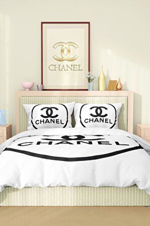 Marka Nevresim Takımı Çift Kişilik Pamuklu Saten Kumaş 6 Parça 3D Dijital Baskı Duvet Cover Set