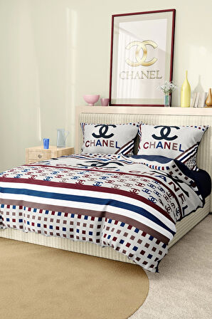 Marka Nevresim Takımı Çift Kişilik Pamuklu Saten Kumaş 6 Parça 3D Dijital Baskı Duvet Cover Set