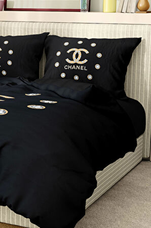 Marka Nevresim Takımı Çift Kişilik Pamuklu Saten Kumaş 6 Parça 3D Dijital Baskı Duvet Cover Set