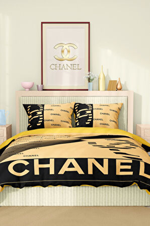 Marka Nevresim Takımı Çift Kişilik Pamuklu Saten Kumaş 6 Parça 3D Dijital Baskı Duvet Cover Set