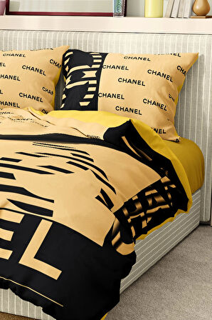 Marka Nevresim Takımı Çift Kişilik Pamuklu Saten Kumaş 6 Parça 3D Dijital Baskı Duvet Cover Set