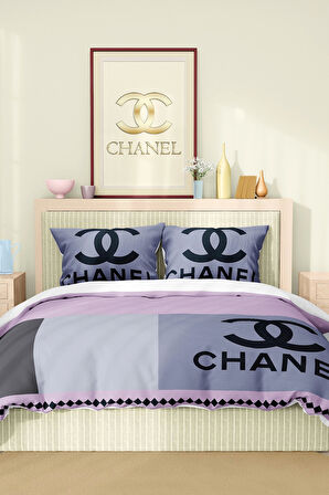 Marka Nevresim Takımı Çift Kişilik Pamuklu Saten Kumaş 6 Parça 3D Dijital Baskı Duvet Cover Set