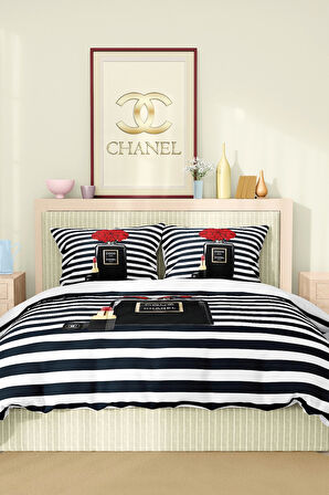 Marka Nevresim Takımı Çift Kişilik Pamuklu Saten Kumaş 6 Parça 3D Dijital Baskı Duvet Cover Set