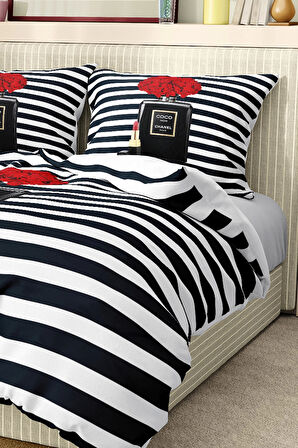 Marka Nevresim Takımı Çift Kişilik Pamuklu Saten Kumaş 6 Parça 3D Dijital Baskı Duvet Cover Set