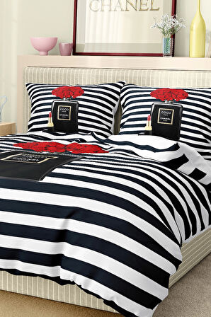 Marka Nevresim Takımı Çift Kişilik Pamuklu Saten Kumaş 6 Parça 3D Dijital Baskı Duvet Cover Set