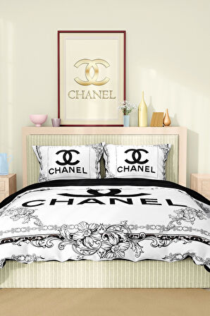 Marka Nevresim Takımı Çift Kişilik Pamuklu Saten Kumaş 6 Parça 3D Dijital Baskı Duvet Cover Set