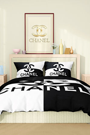 Marka Nevresim Takımı Çift Kişilik Pamuklu Saten Kumaş 6 Parça 3D Dijital Baskı Duvet Cover Set