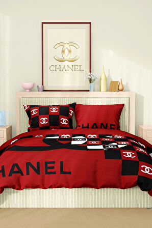 Marka Nevresim Takımı Çift Kişilik Pamuklu Saten Kumaş 6 Parça 3D Dijital Baskı Duvet Cover Set