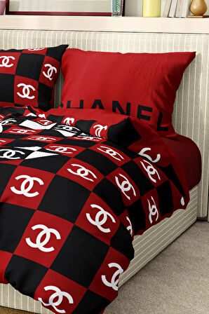 Marka Nevresim Takımı Çift Kişilik Pamuklu Saten Kumaş 6 Parça 3D Dijital Baskı Duvet Cover Set