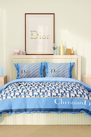 Marka Nevresim Takımı Çift Kişilik Pamuklu Saten Kumaş 6 Parça 3D Dijital Baskı Duvet Cover Set