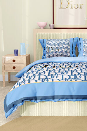 Marka Nevresim Takımı Çift Kişilik Pamuklu Saten Kumaş 6 Parça 3D Dijital Baskı Duvet Cover Set