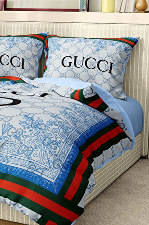 Marka Nevresim Takımı Çift Kişilik Pamuklu Saten Kumaş 6 Parça 3D Dijital Baskı Duvet Cover Set