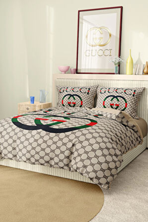 Marka Nevresim Takımı Çift Kişilik Pamuklu Saten Kumaş 6 Parça 3D Dijital Baskı Duvet Cover Set