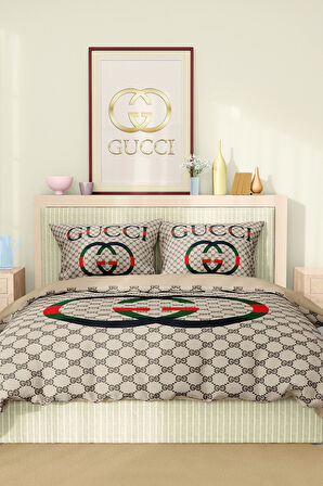 Marka Nevresim Takımı Çift Kişilik Pamuklu Saten Kumaş 6 Parça 3D Dijital Baskı Duvet Cover Set