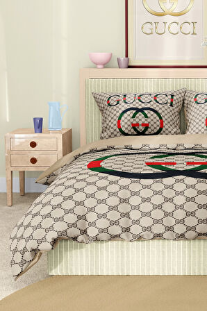 Marka Nevresim Takımı Çift Kişilik Pamuklu Saten Kumaş 6 Parça 3D Dijital Baskı Duvet Cover Set