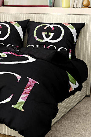 Marka Nevresim Takımı Çift Kişilik Pamuklu Saten Kumaş 6 Parça 3D Dijital Baskı Duvet Cover Set