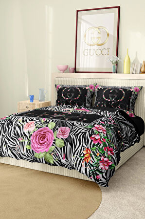 Marka Nevresim Takımı Çift Kişilik Pamuklu Saten Kumaş 6 Parça 3D Dijital Baskı Duvet Cover Set