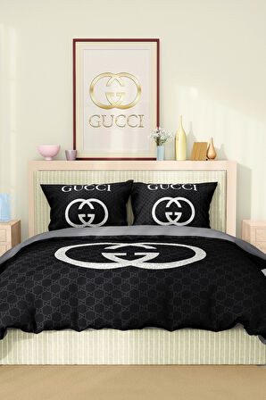 Marka Nevresim Takımı Çift Kişilik Pamuklu Saten Kumaş 6 Parça 3D Dijital Baskı Duvet Cover Set