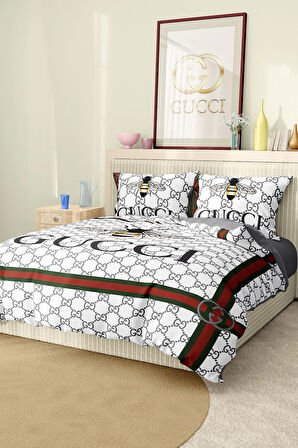 Marka Nevresim Takımı Çift Kişilik Pamuklu Saten Kumaş 6 Parça 3D Dijital Baskı Duvet Cover Set