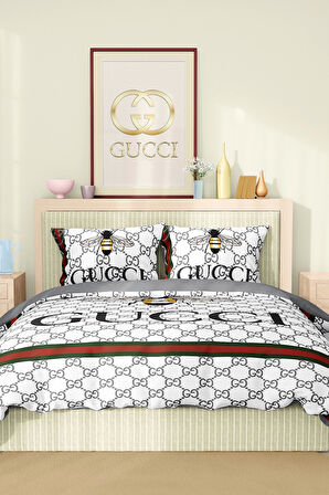 Marka Nevresim Takımı Çift Kişilik Pamuklu Saten Kumaş 6 Parça 3D Dijital Baskı Duvet Cover Set