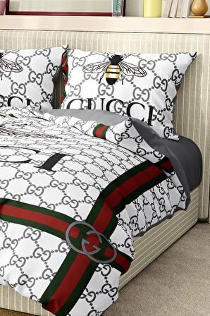Marka Nevresim Takımı Çift Kişilik Pamuklu Saten Kumaş 6 Parça 3D Dijital Baskı Duvet Cover Set