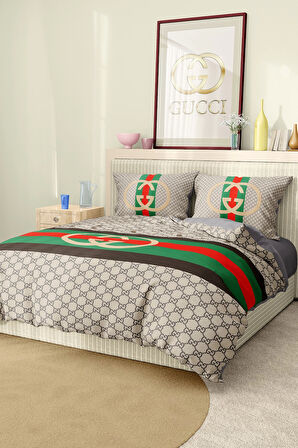Marka Nevresim Takımı Çift Kişilik Pamuklu Saten Kumaş 6 Parça 3D Dijital Baskı Duvet Cover Set
