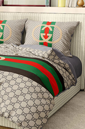 Marka Nevresim Takımı Çift Kişilik Pamuklu Saten Kumaş 6 Parça 3D Dijital Baskı Duvet Cover Set