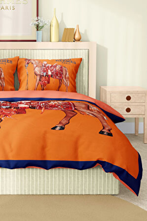 Marka Nevresim Takımı Çift Kişilik Pamuklu Saten Kumaş 6 Parça 3D Dijital Baskı Duvet Cover Set