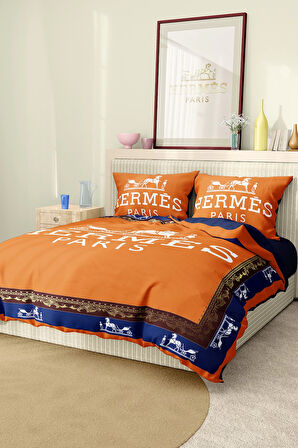 Marka Nevresim Takımı Çift Kişilik Pamuklu Saten Kumaş 6 Parça 3D Dijital Baskı Duvet Cover Set