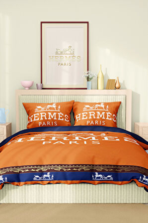 Marka Nevresim Takımı Çift Kişilik Pamuklu Saten Kumaş 6 Parça 3D Dijital Baskı Duvet Cover Set