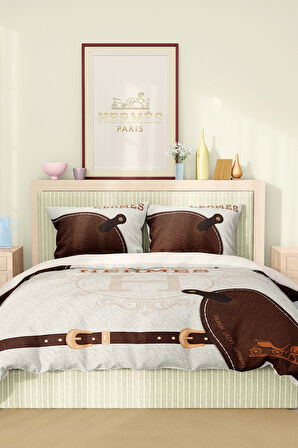 Marka Nevresim Takımı Çift Kişilik Pamuklu Saten Kumaş 6 Parça 3D Dijital Baskı Duvet Cover Set
