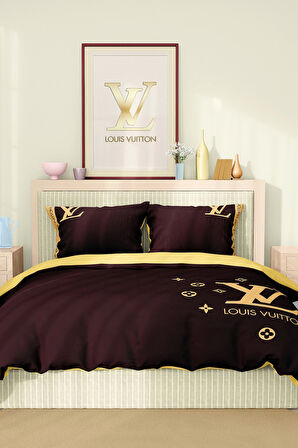 Marka Nevresim Takımı Çift Kişilik Pamuklu Saten Kumaş 6 Parça 3D Dijital Baskı Duvet Cover Set