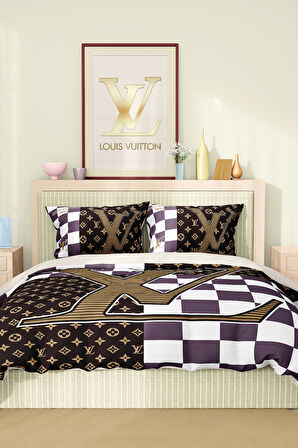 Marka Nevresim Takımı Çift Kişilik Pamuklu Saten Kumaş 6 Parça 3D Dijital Baskı Duvet Cover Set