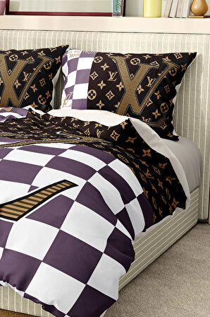 Marka Nevresim Takımı Çift Kişilik Pamuklu Saten Kumaş 6 Parça 3D Dijital Baskı Duvet Cover Set
