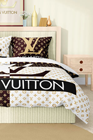 Marka Nevresim Takımı Çift Kişilik Pamuklu Saten Kumaş 6 Parça 3D Dijital Baskı Duvet Cover Set