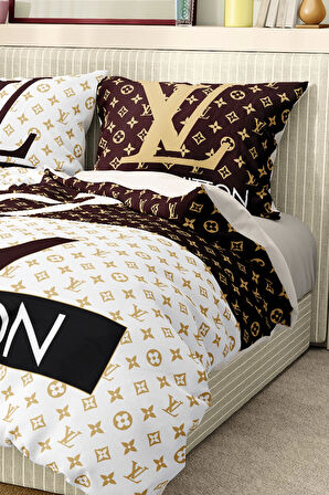 Marka Nevresim Takımı Çift Kişilik Pamuklu Saten Kumaş 6 Parça 3D Dijital Baskı Duvet Cover Set